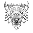 demon wolf tattoo design idea