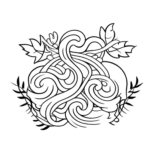 vines, upper arm, grapes tattoo design idea