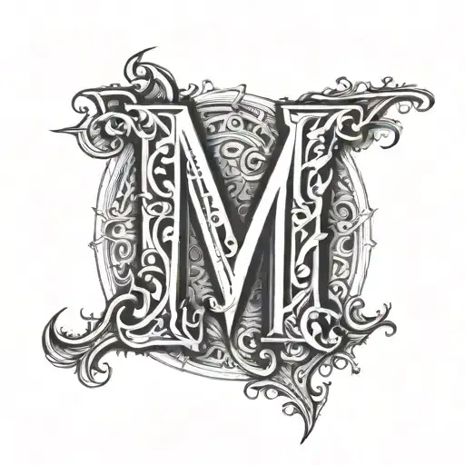 letters M tattoo design idea