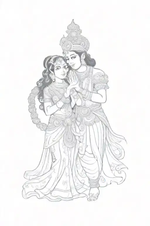 radha krishna tattoo design idea