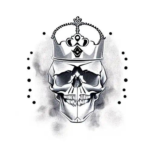 skull wearing a crown, and the ace of spades tattoo design idea