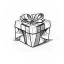 gift box with bow tattoo design idea