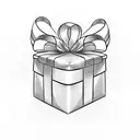 gift box with bow tattoo design idea