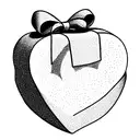 heart shape gift box with bow tattoo design idea
