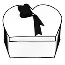 heart shape gift box with bow tattoo design idea