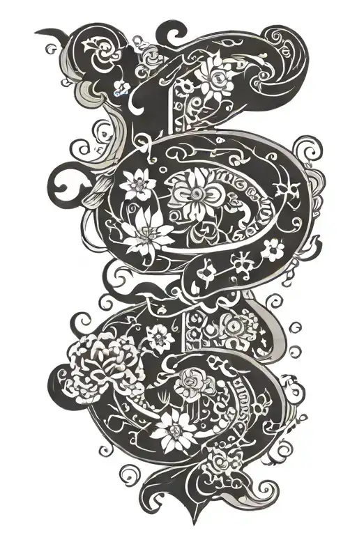 question mark with star tattoo design idea