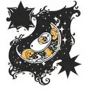 question mark inside stars tattoo design idea
