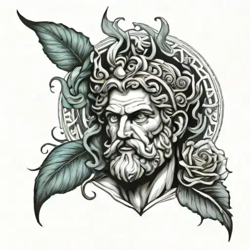 Greek god on forearm tattoo design idea