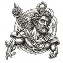 Greek god on forearm tattoo design idea