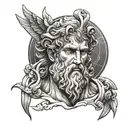 Greek god on forearm tattoo design idea