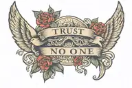 trust no one tattoo design idea