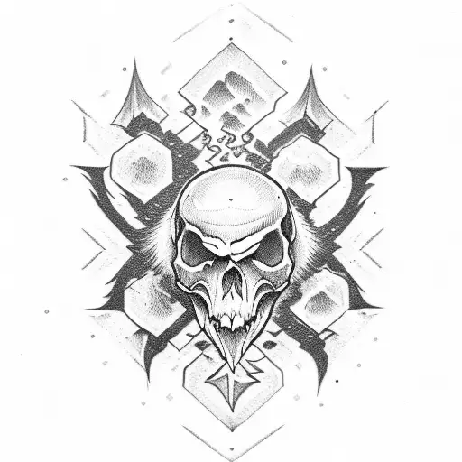 vampire skull tattoo design idea