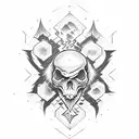 vampire skull tattoo design idea