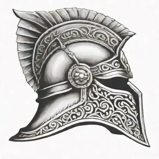 gladiator helmet tattoo design idea