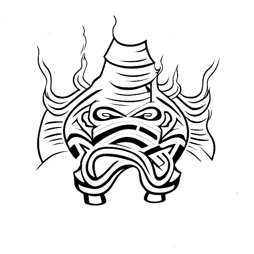 car with burning exhaust tattoo design idea