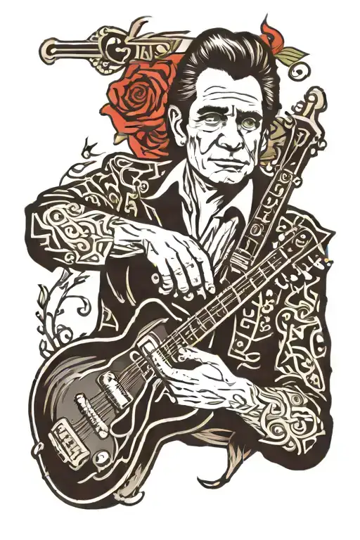 johnny cash tattoo design idea