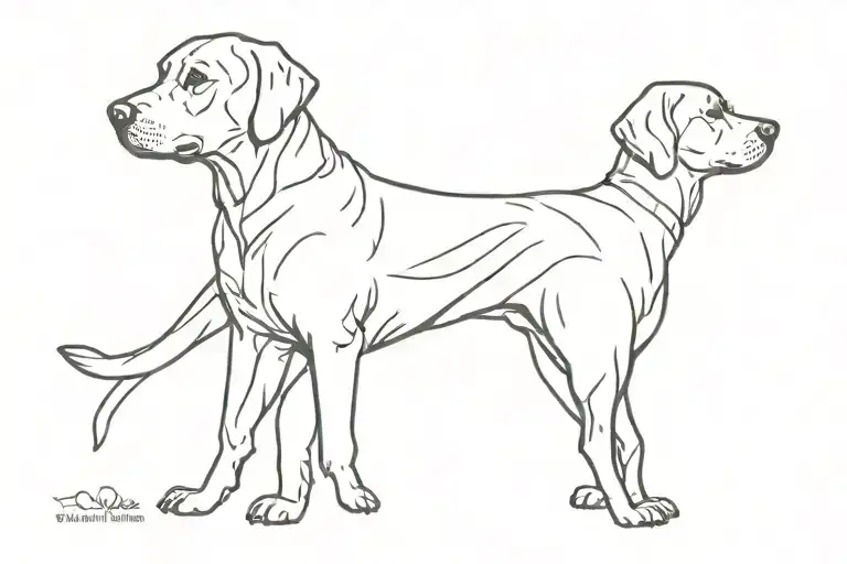 black Labrador silhouette tattoo design idea