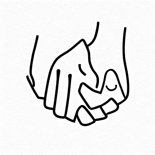 grandparent holding child's hand tattoo design idea