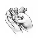 grandparent holding child's hand tattoo design idea