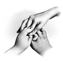 grandparent holding child's hand tattoo design idea