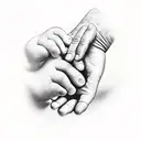 grandparent holding child's hand tattoo design idea
