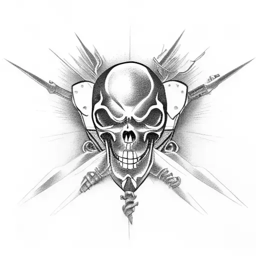 Motorcycles and Grim Reaper tattoo design idea
