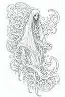 haunting ghost tattoo design idea
