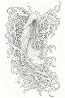haunting ghost tattoo design idea