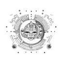 sol y luna tattoo design idea