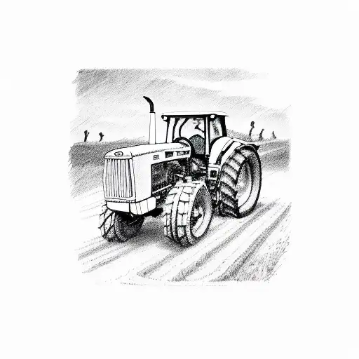 farmer tractor  tattoo design idea