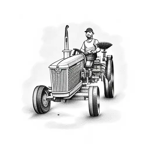 farmer tractor  tattoo design idea