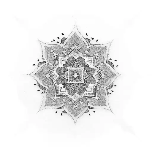 traditional iranian art tattoo design idea