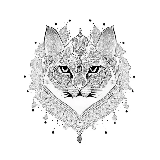 traditional persian art tattoo design idea