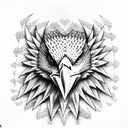 red, white, and blue eagle tattoo design idea