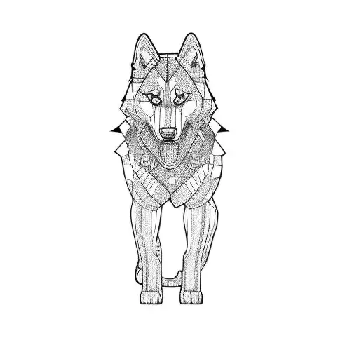 a husky dog tattoo design idea