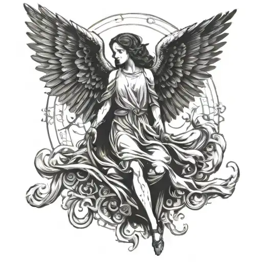 Biblic reference, dark angel   tattoo design idea