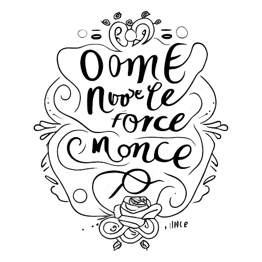 frase "one more chance" em lettering  tattoo design idea