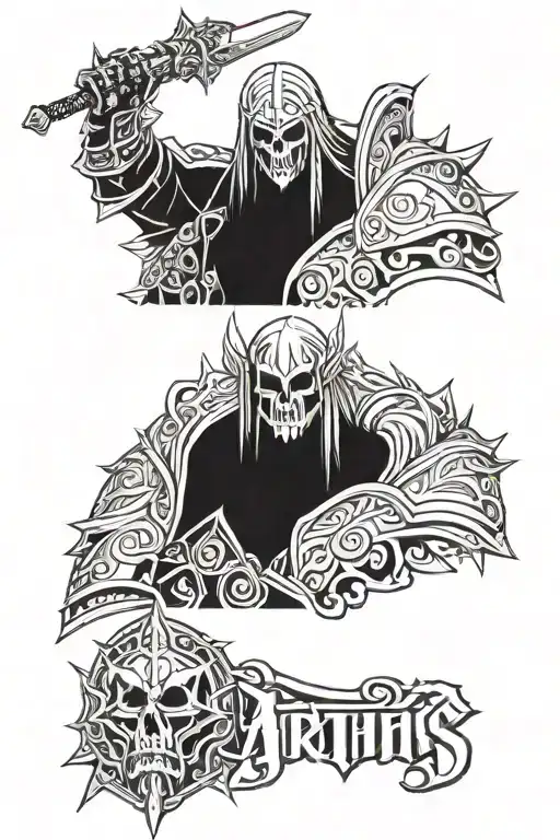 arthas lich king tattoo design idea