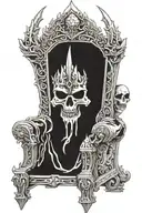 arthas lich king, skull, throne, frostmorn tattoo design idea