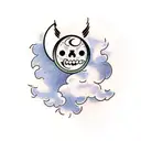 Moon with clouds tattoo design idea