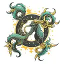 capricorn and scorpio constellation merging   tattoo design idea