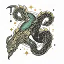 capricorn and scorpio constellation merging   tattoo design idea