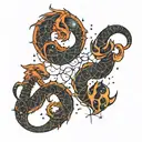 capricorn and scorpio constellation merging together tattoo design idea