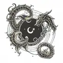 capricorn and scorpio constellation merging together tattoo design idea