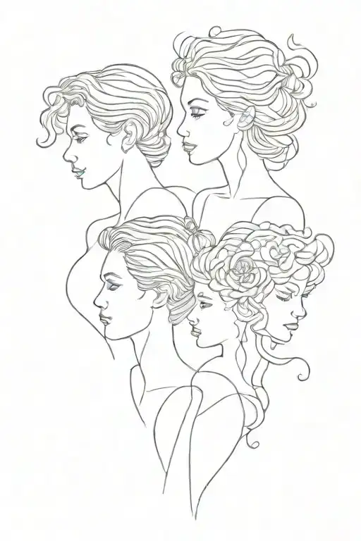 Husband, wife, boy and girl tattoo design idea