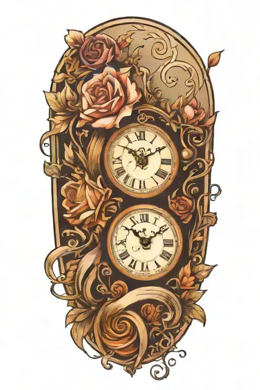 empty, clock, busy, time, optimistic tattoo design idea