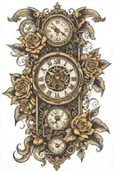 empty, clock, busy, time, optimistic design tattoo design idea