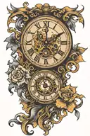 empty, clock, busy, time, optimistic design tattoo design idea