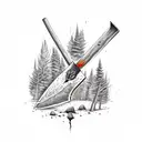 forest fire axe tattoo design idea