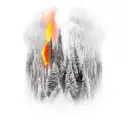 fire in forest  tattoo design idea